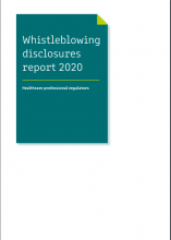 Whistleblowing disclosures report 2020: Healthcare professional regulators